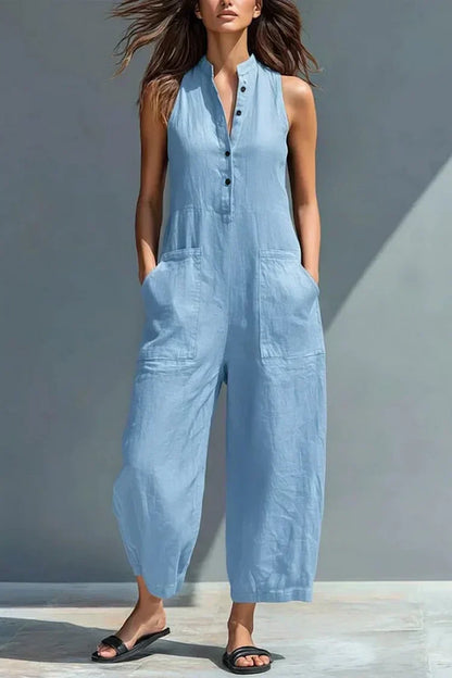 Aubree | Elegant Linen-Look Jumpsuit