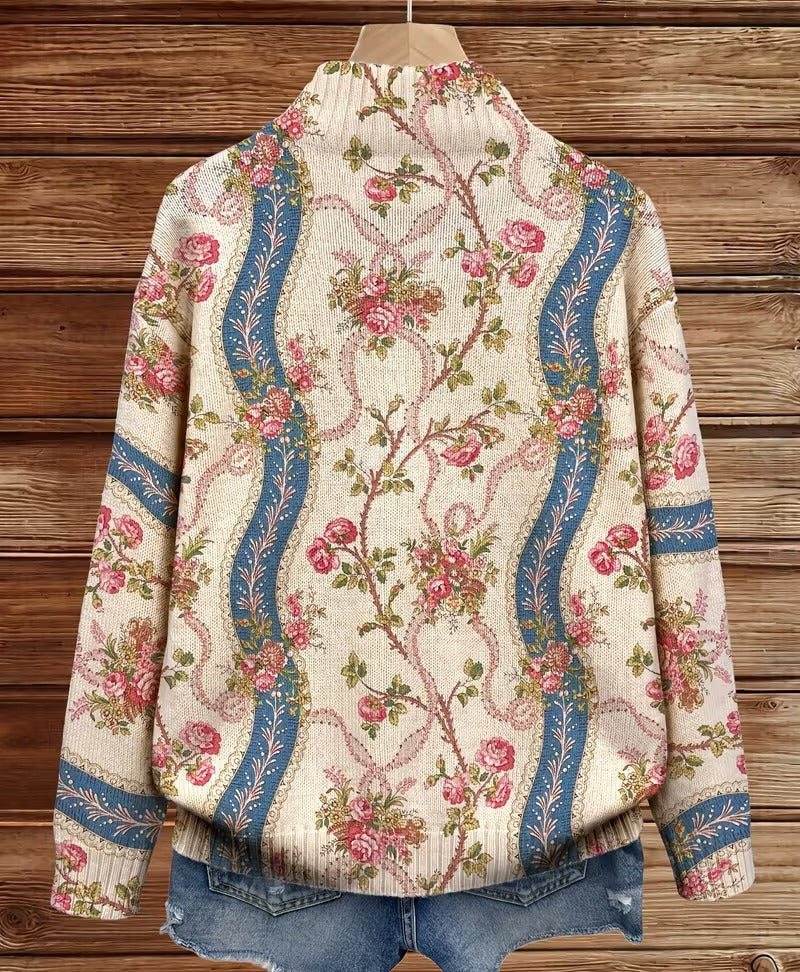 Kathleen – Floral Print Zip-Up Jacket