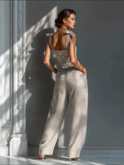 Colleen – Striped Wide-Leg Jumpsuit