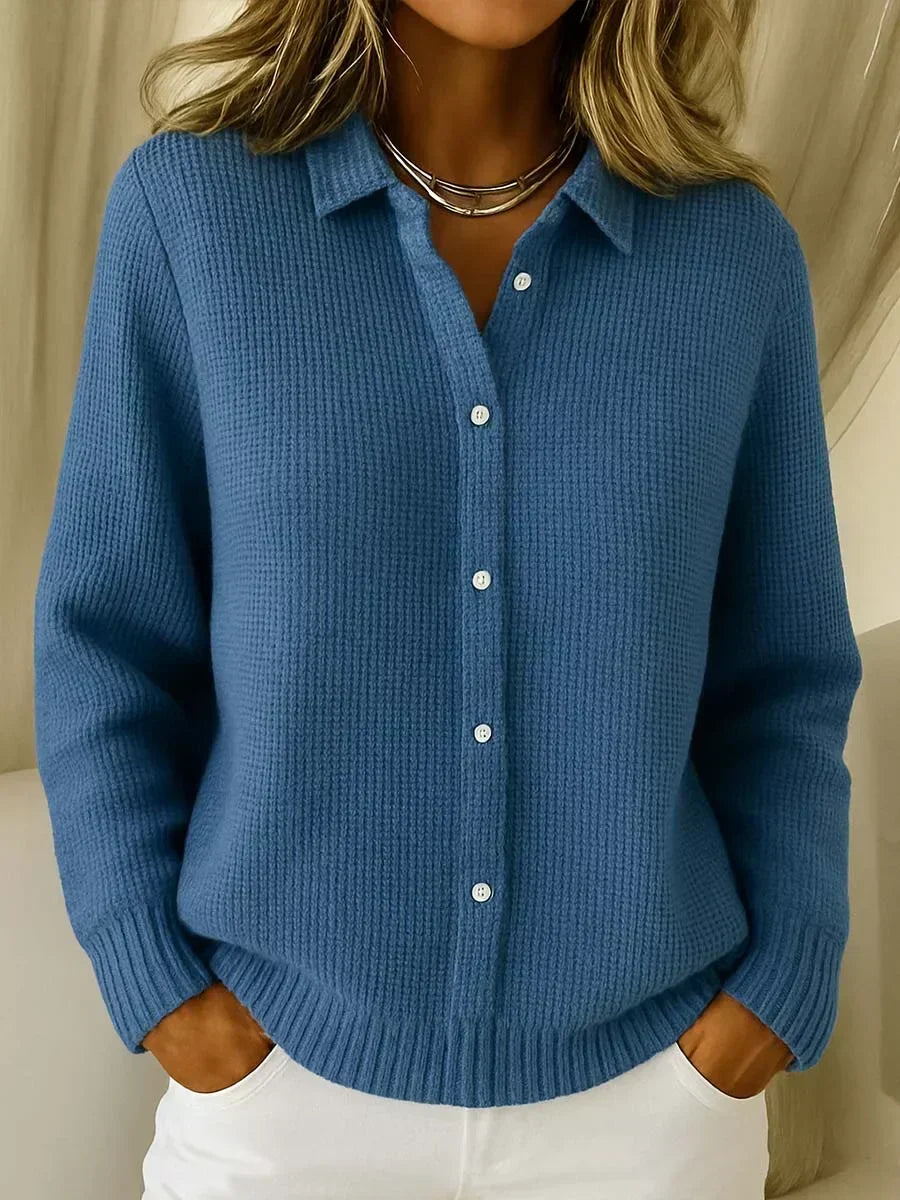 Rae – Textured Knit Button-Up Cardigan