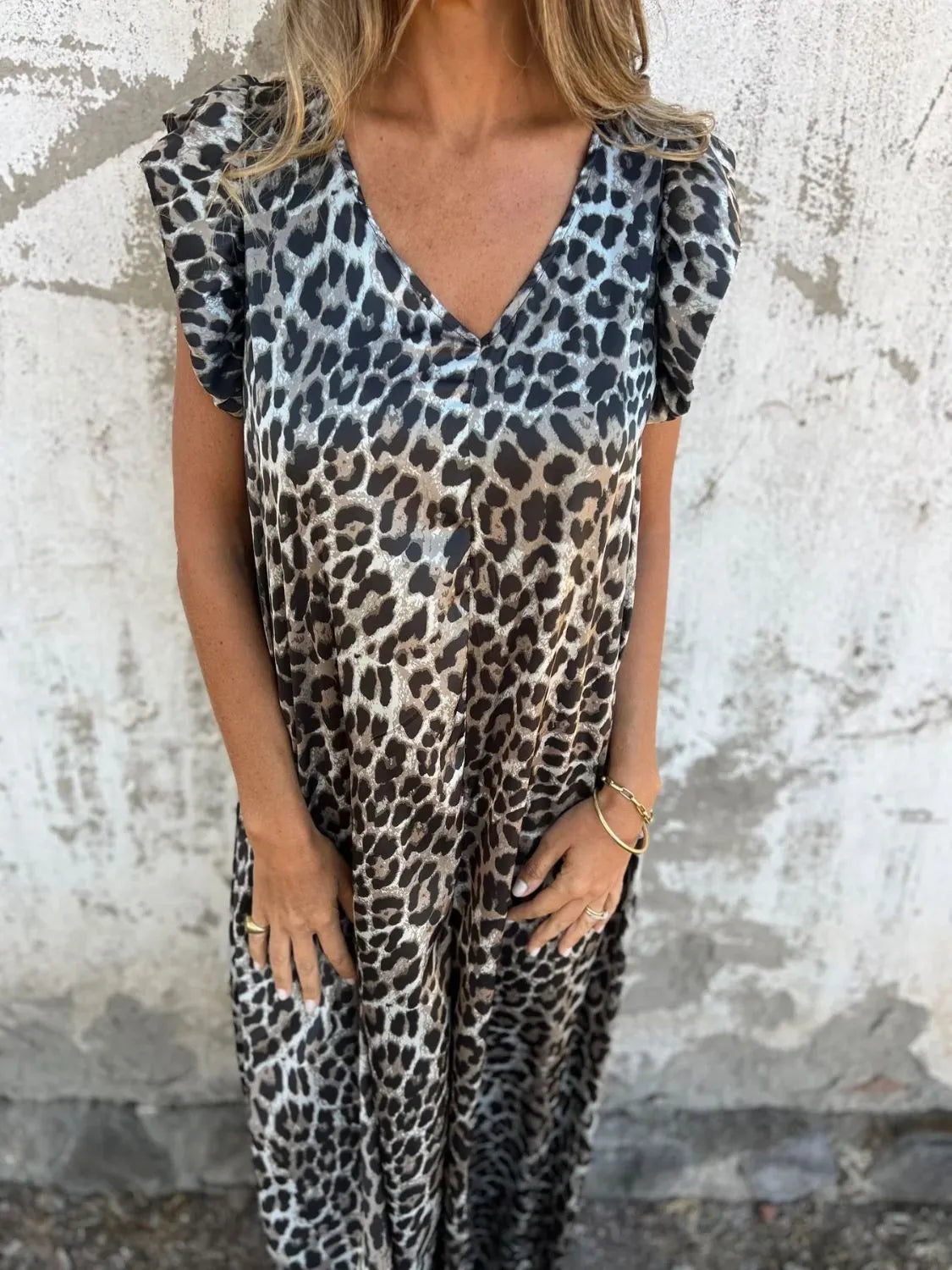 Pamela – Animal Print Tiered Midi Dress