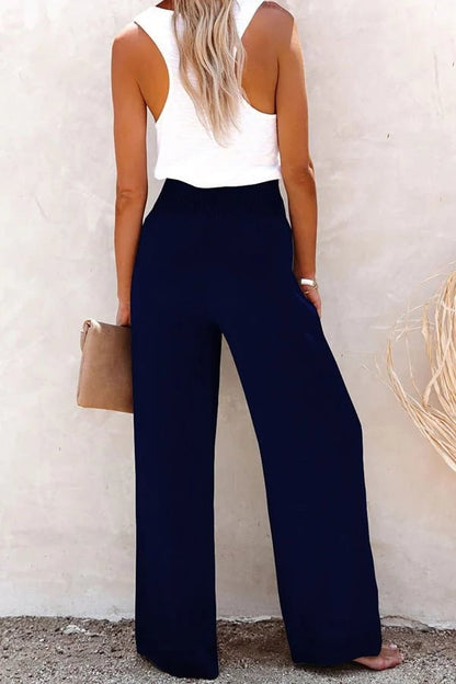 Julia – High-Waist Wide-Leg Linen-Look Pants