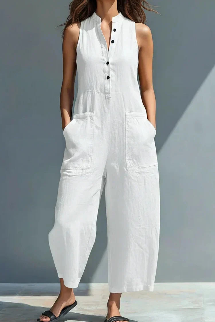 Aubree | Elegant Linen-Look Jumpsuit