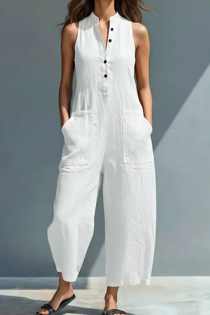 Aubree | Elegant Linen-Look Jumpsuit