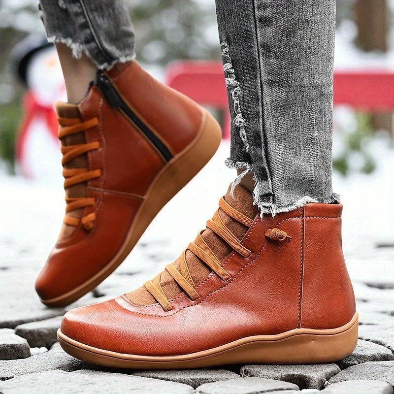 Carla – Lace-Up High-Top Ankle Boots