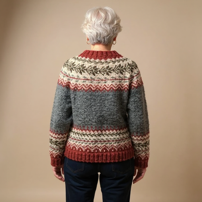 Opal – Fair Isle Knit Button-Up Cardigan