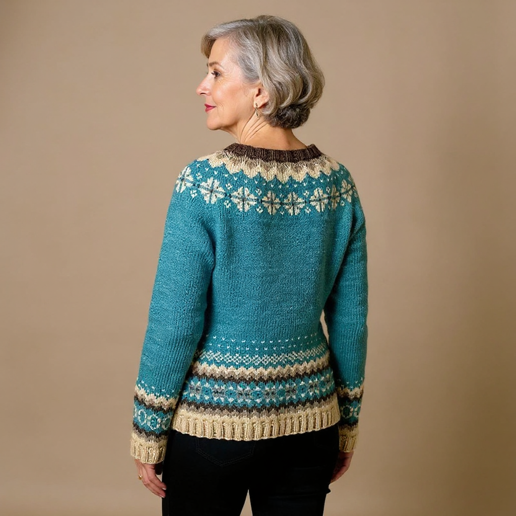 Nellie – Fair Isle Knit Button-Up Cardigan