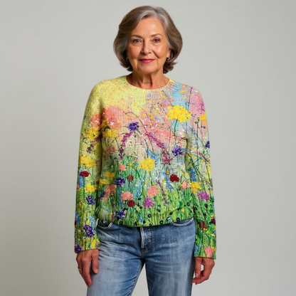 Lindsey – Wildflower Print Long Sleeve Jumper