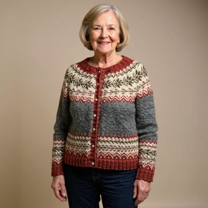 Opal – Fair Isle Knit Button-Up Cardigan