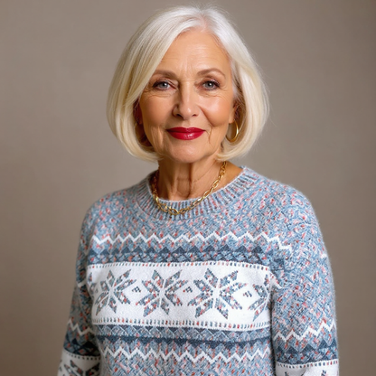 Catherine – Nordic Snowflake Knit Jumper