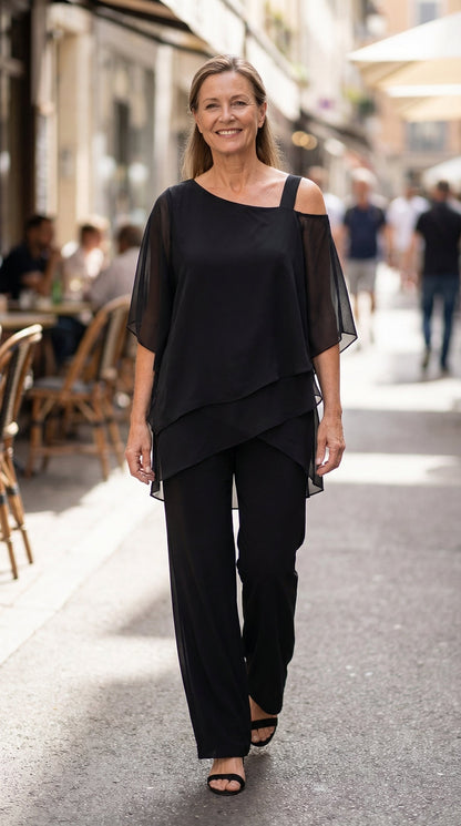 Melody | Soft Drape Two-Piece Set – Effortless Polish, All-Day Comfort