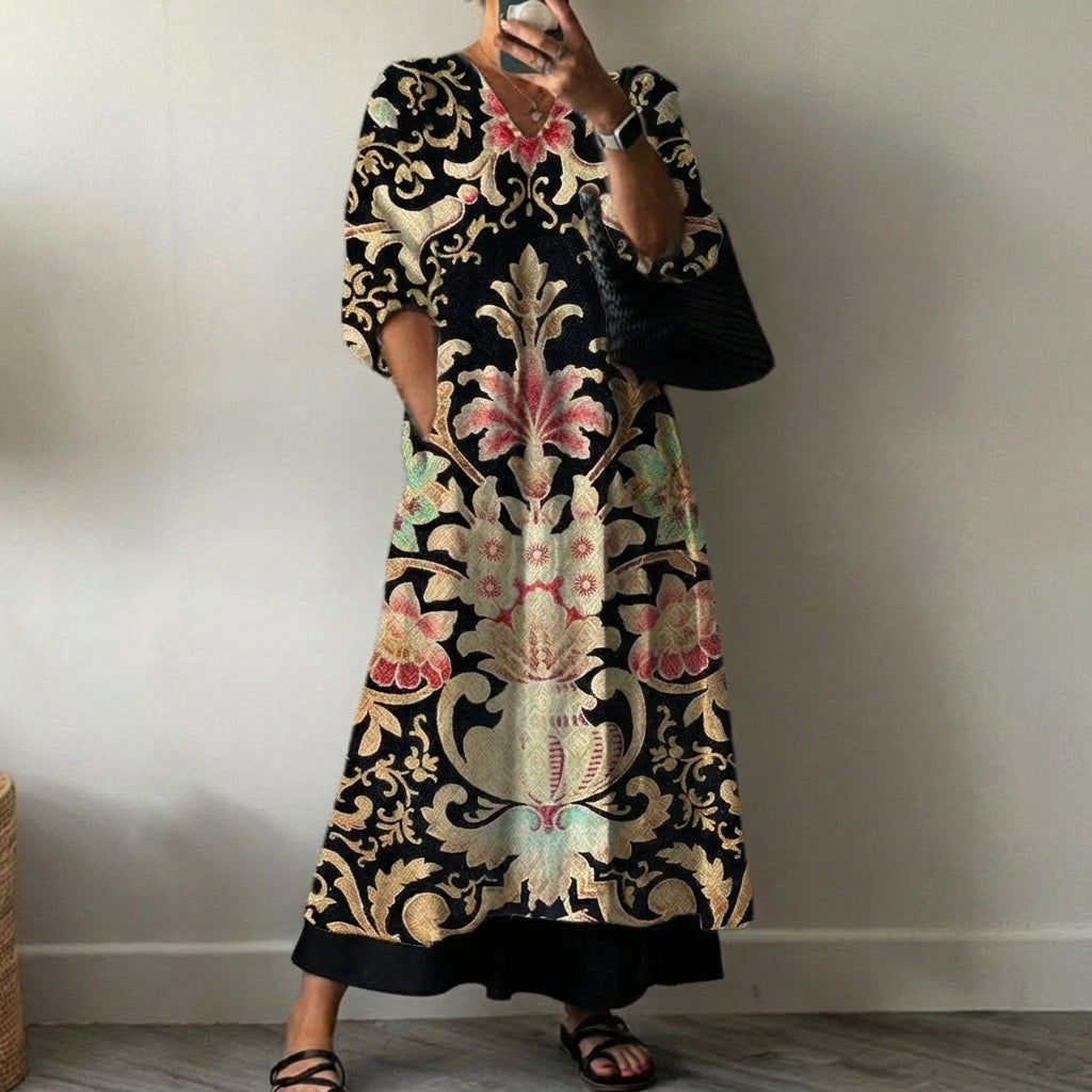 Shana | Elegant Dress with Evi Print