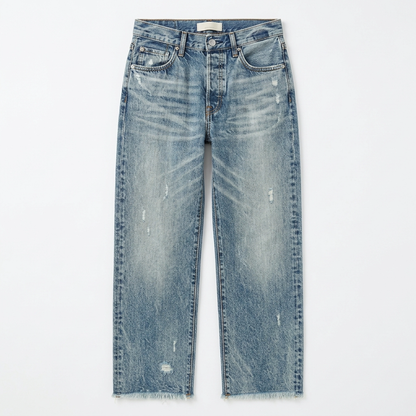 Wilma – Straight Leg Cropped Fringed Jeans