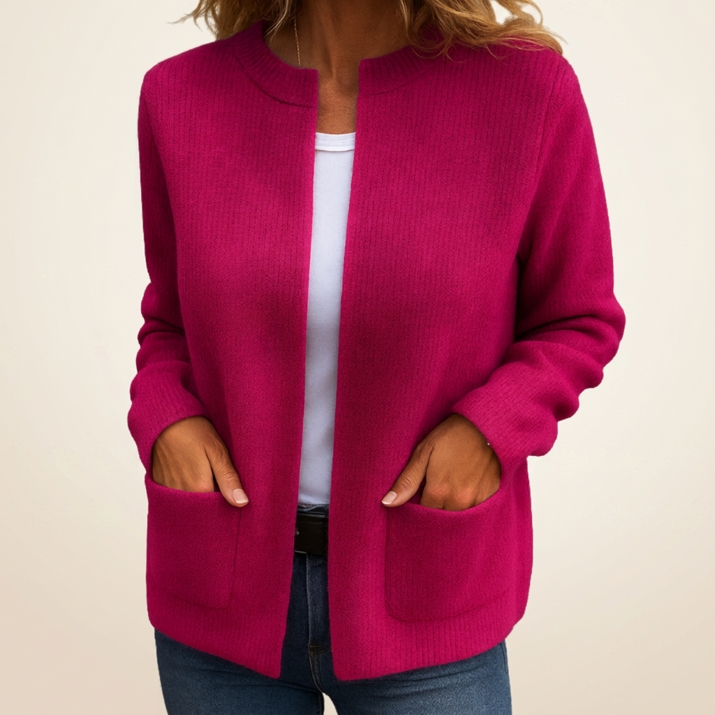Renee – Ribbed Open-Front Cardigan