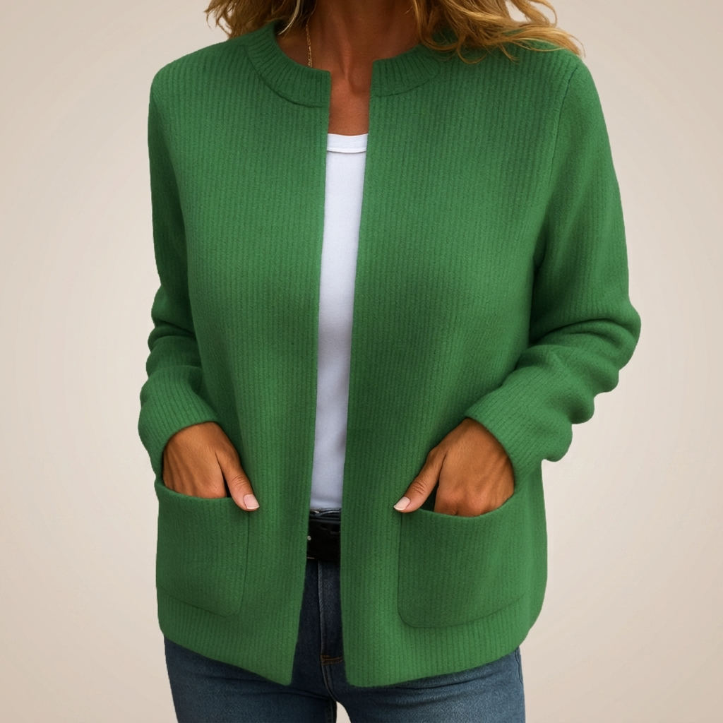 Renee – Ribbed Open-Front Cardigan