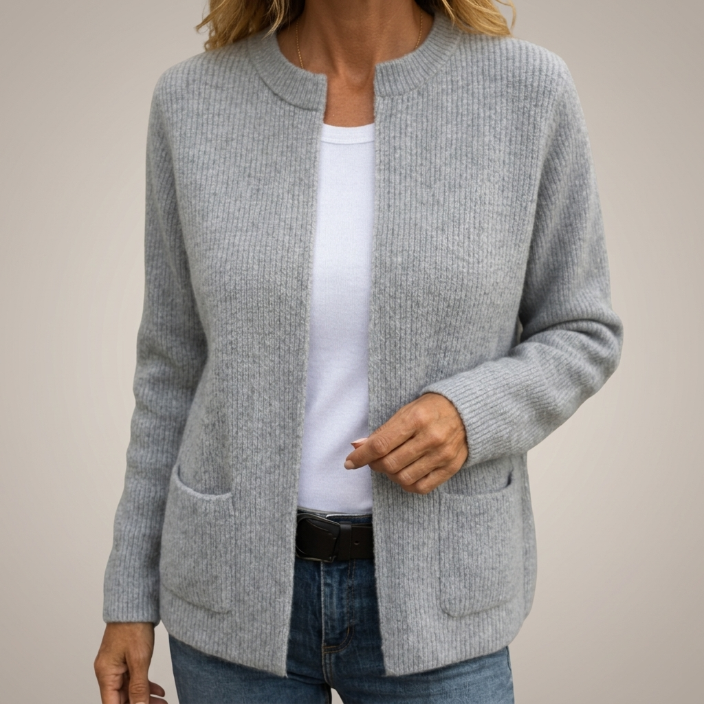 Renee – Ribbed Open-Front Cardigan