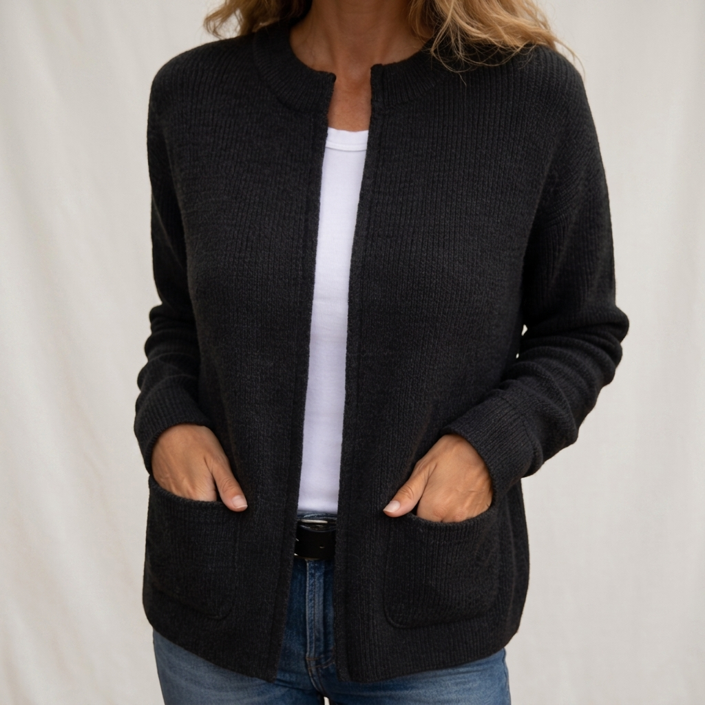 Renee – Ribbed Open-Front Cardigan