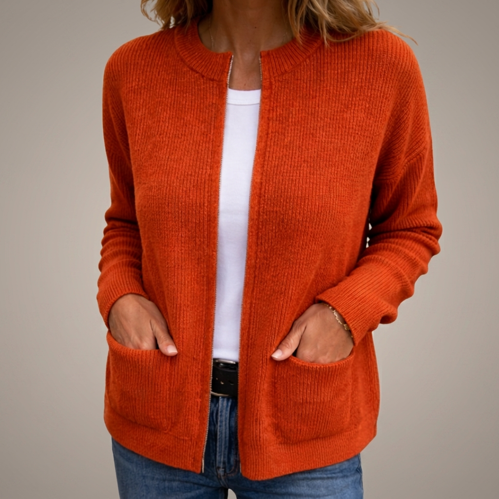 Renee – Ribbed Open-Front Cardigan