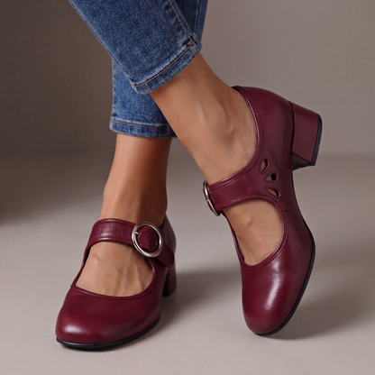 Sonya – Buckle Strap Block Heel Mary Janes