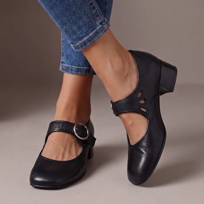 Sonya – Buckle Strap Block Heel Mary Janes