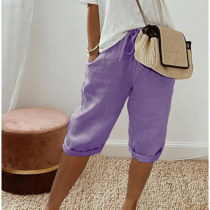 Natasha | Linen-Look Full Shorts
