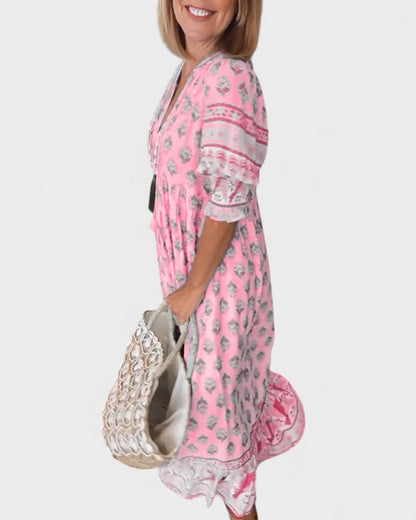 Norah | Boho Button Dress