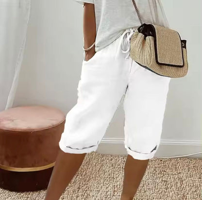 Natasha | Linen-Look Full Shorts