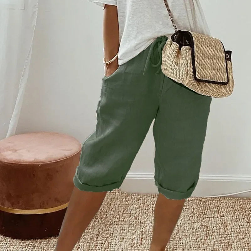 Natasha | Linen-Look Full Shorts