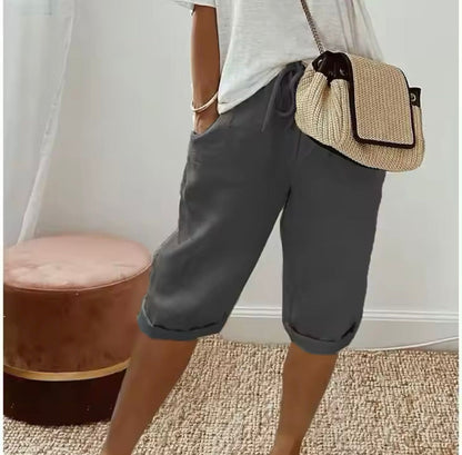 Natasha | Linen-Look Full Shorts