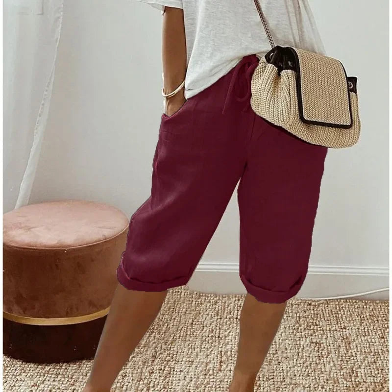 Natasha | Linen-Look Full Shorts