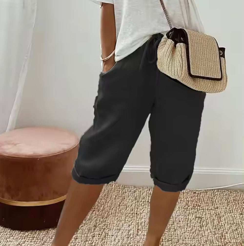 Natasha | Linen-Look Full Shorts