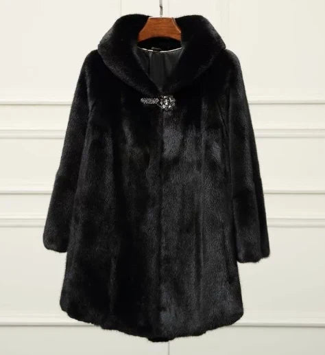 Alberta – Faux Fur Hooded Coat