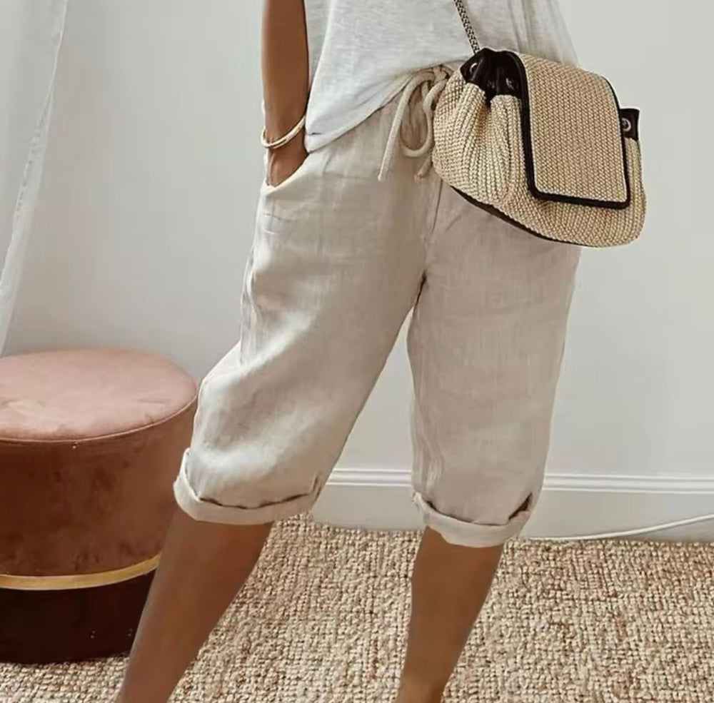 Natasha | Linen-Look Full Shorts