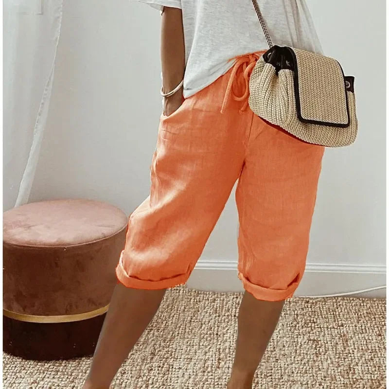 Natasha | Linen-Look Full Shorts