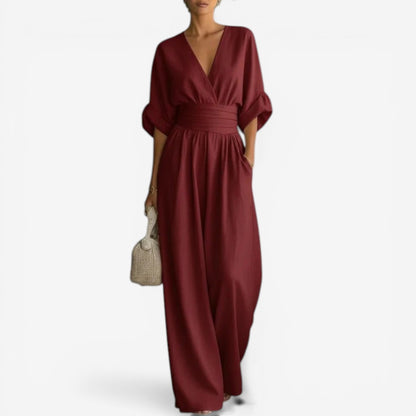 Alvina – Wide-Leg Cinched Waist Jumpsuit