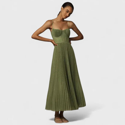Desiree | Premium Midi Dress in Pleated Tulle