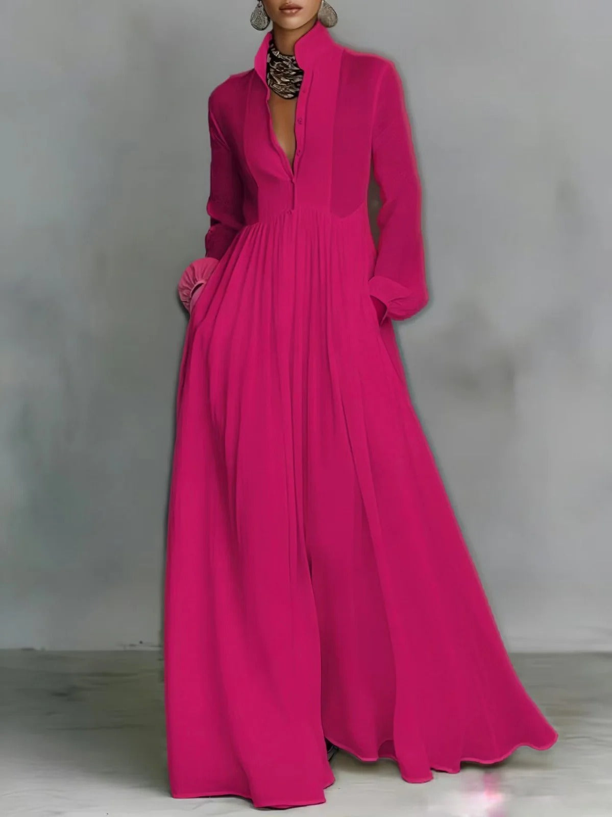 Brielle | Flowing Button-Front Maxi Dress