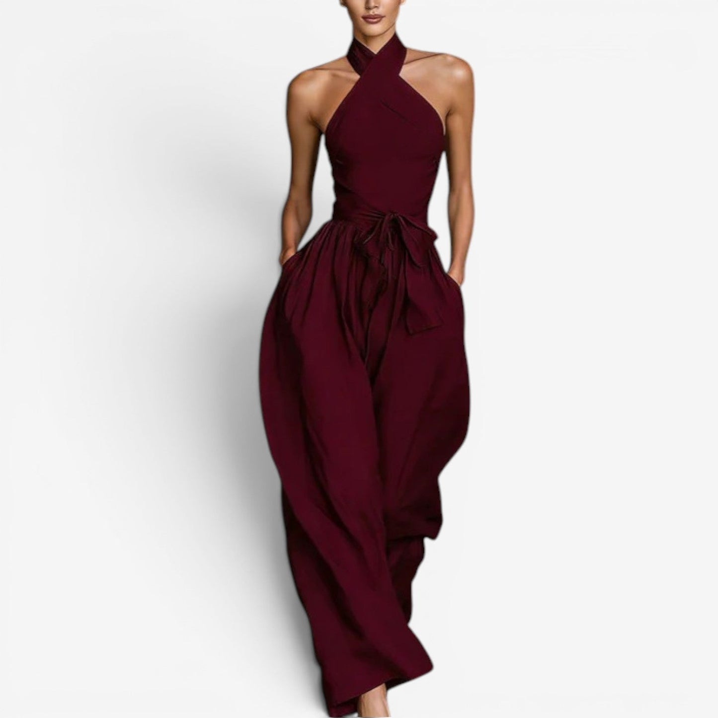 Hollis – Halter Neck Wide-Leg Jumpsuit