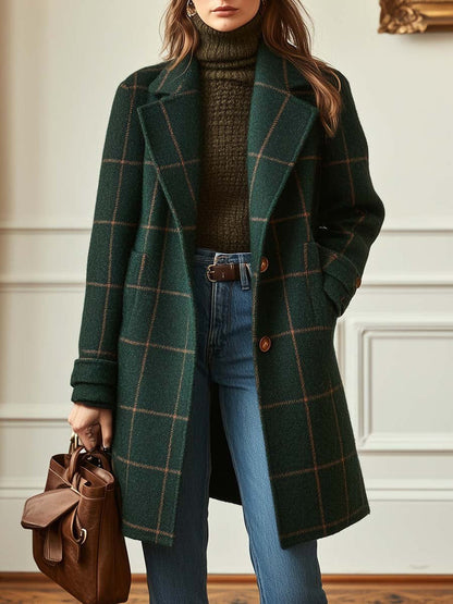 Ola – Retro Plaid Tailored Coat