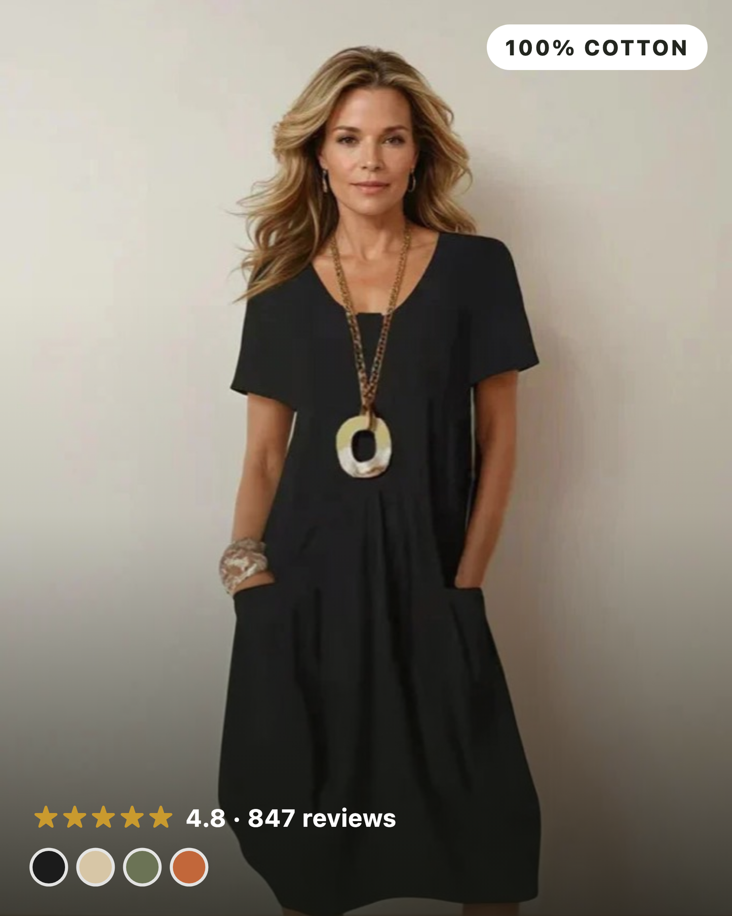 Kwani – Easy Casual Pocket Midi Dress