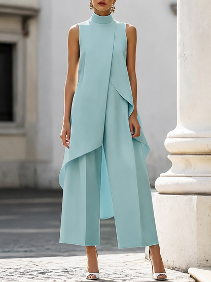 Faye – Asymmetric High-Neck Tailored Set