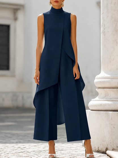 Faye – Asymmetric High-Neck Tailored Set