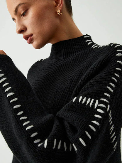 Jolene – Oversized Whipstitch Detail Jumper