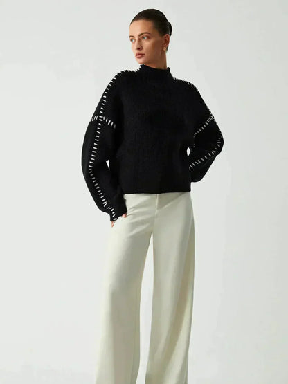 Jolene – Oversized Whipstitch Detail Jumper