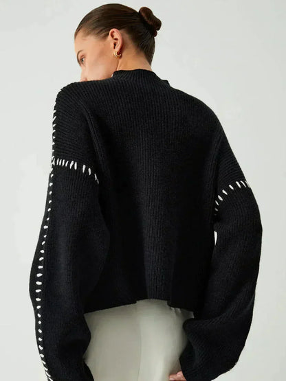 Jolene – Oversized Whipstitch Detail Jumper
