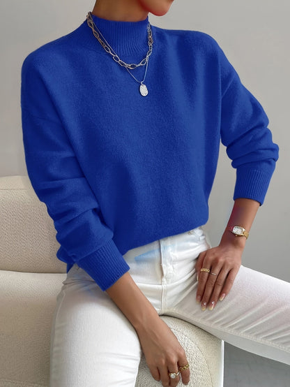 Tabatha – Mock Neck Relaxed Knit Jumper