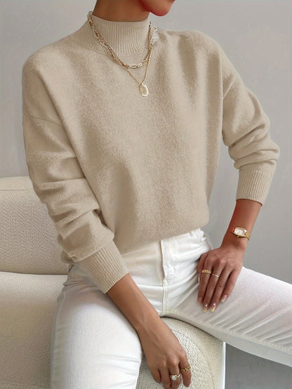 Tabatha – Mock Neck Relaxed Knit Jumper
