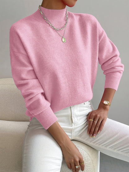 Tabatha – Mock Neck Relaxed Knit Jumper