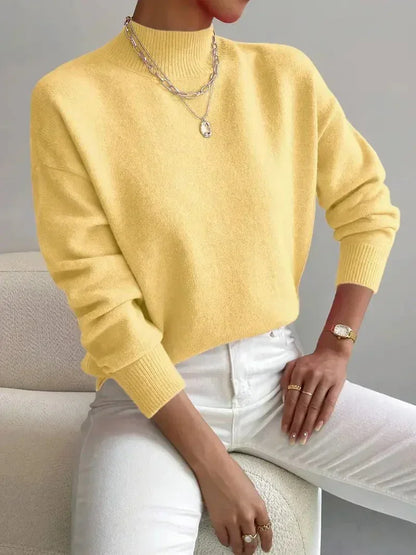 Tabatha – Mock Neck Relaxed Knit Jumper
