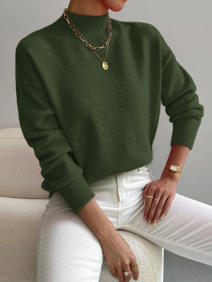 Tabatha – Mock Neck Relaxed Knit Jumper